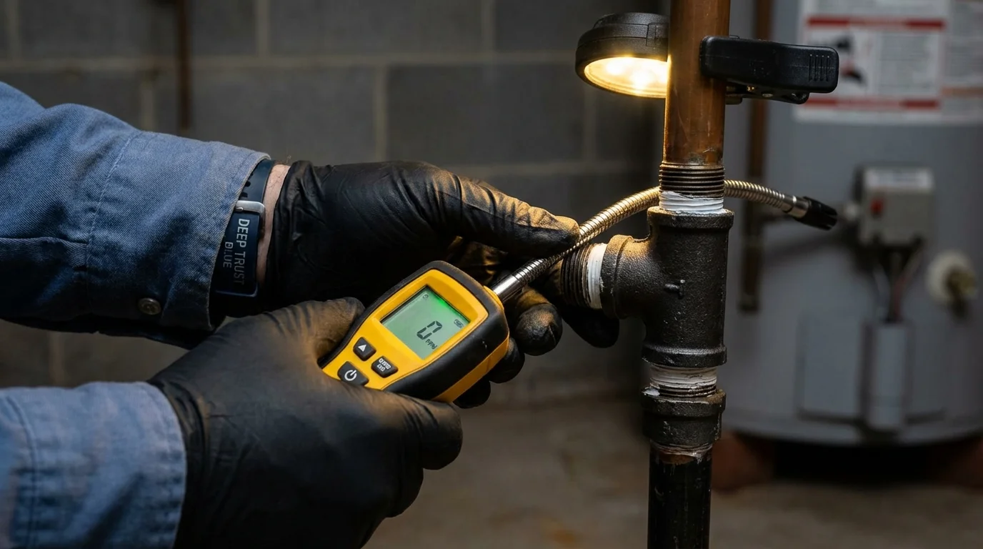 Gas leak detection with electronic sniffer by Johns Plumbing LLC in Saint Rose