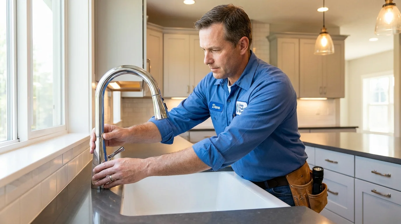 Kitchen faucet installation by Johns Plumbing LLC in Saint Rose