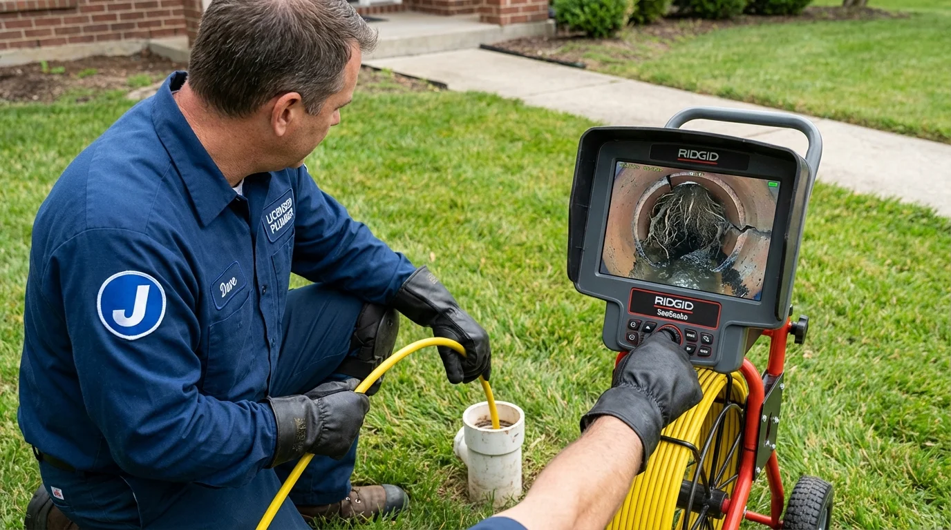 Sewer camera inspection being performed by Johns Plumbing LLC in Saint Rose