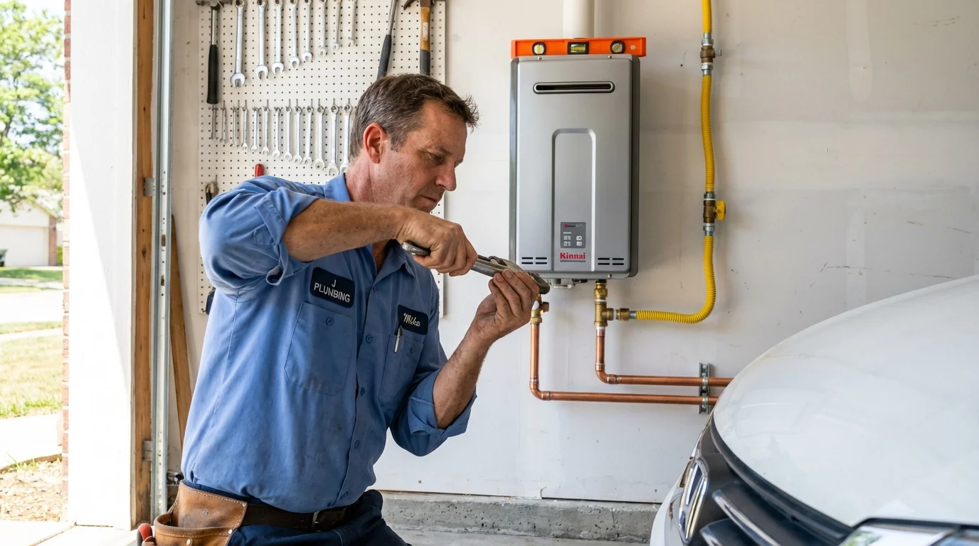 Tankless water heater installation by a Johns Plumbing LLC plumber in Saint Rose